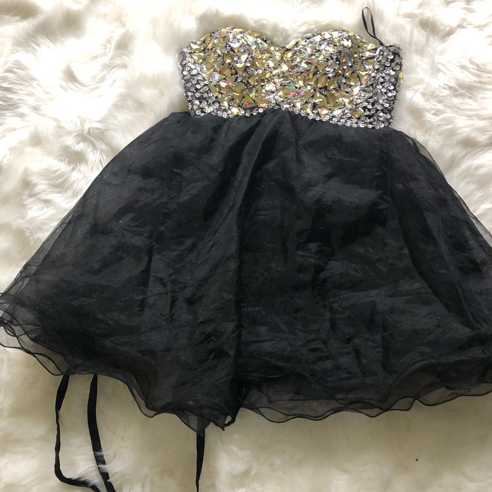 Beaded Black Event Dress